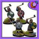 Shieldmaiden Hearthguard with Axes, 28 mm Scale Model Metal Figures