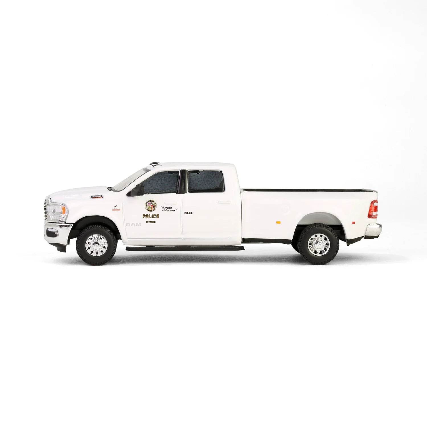 2023 Ram 3500 Laramie Dually – Los Angeles Police Department (LAPD) 1:64 Scale Diecast Model Left Side View