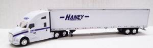 Kenworth T680 Sleeper Cab (White) W/ 53’ Dry Van, Haney Trucking Lines Livery, 1:87 (HO) Scale Model
