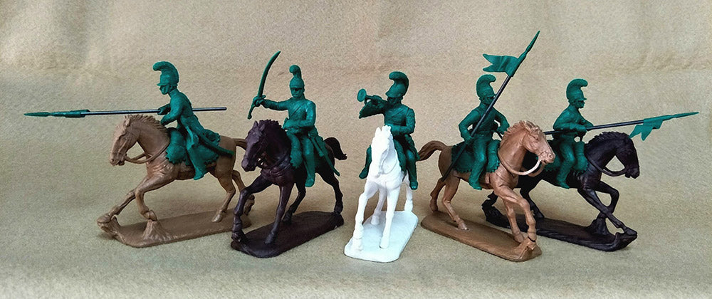 Napoleonic Wars French Lancers with Trumpeter 1812-1815, 54 mm (1/32) Scale Plastic Figures