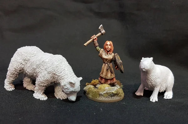 Bad Squiddo Games Barry - Brown Bear 28 mm Scale Model Metal Figure Size Comparison
