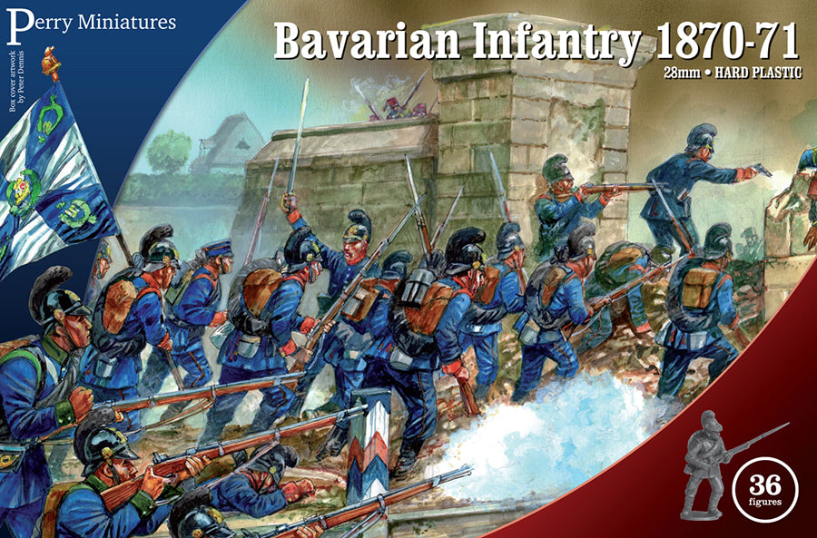 Franco-Prussian War 1870 – 1871 Bavarian Infantry, 28 mm Scale Model Plastic Figures