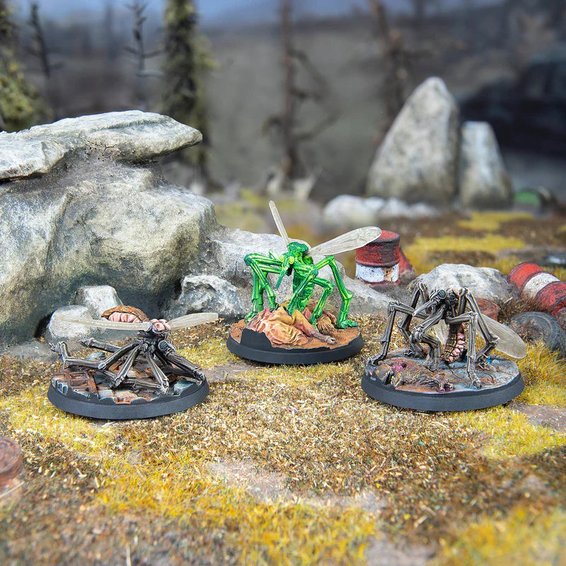 Fallout Painted Blood Bugs in a narrative Massachusetts swamp tabletop scene