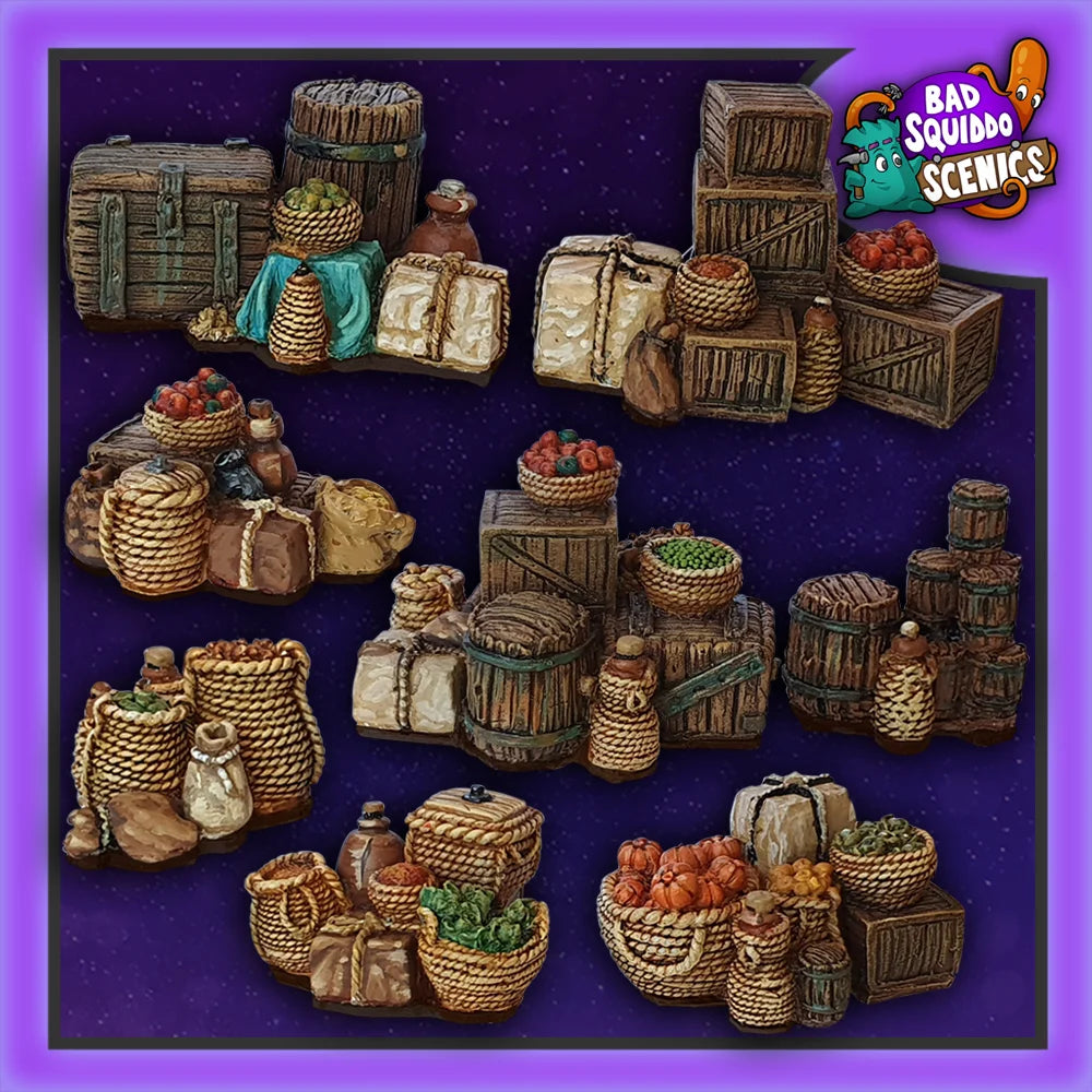 Bad Squiddo 28mm Food Supplies (8) resin accessories