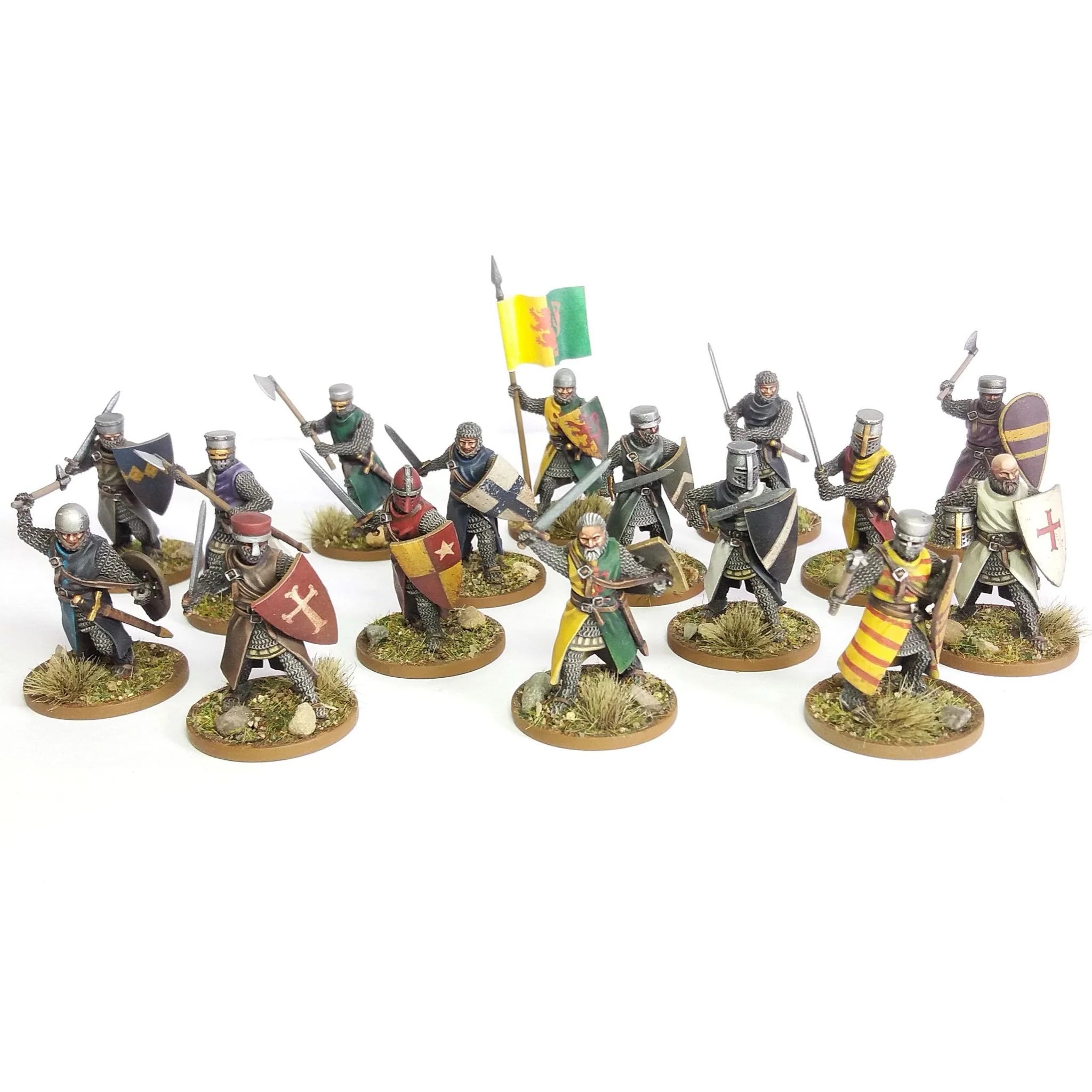 Foot Knights (1150-1320) 28 mm Scale Model Plastic Figures Painted Examples