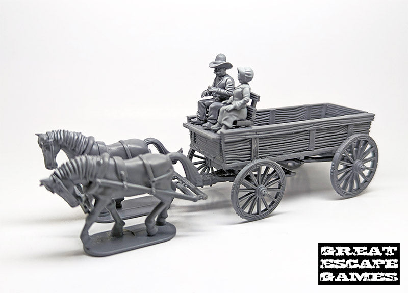 Dead Man’s Hand General Purpose Wagon 28 mm Scale Model Plastic Set Flat Wagon Example