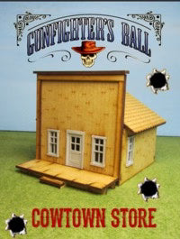 Knuckleduster Miniatures: - Gunfighter's Ball Cowtown Store 28mm Scale MDF Terrain Building