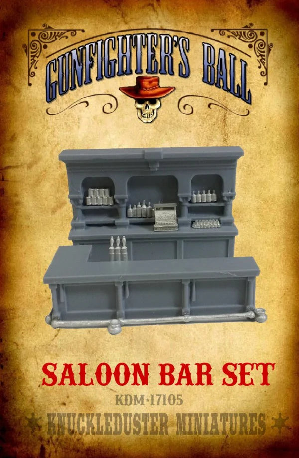 Gunfighter’s Ball 28mm Saloon Bar Set with resin and metal parts
