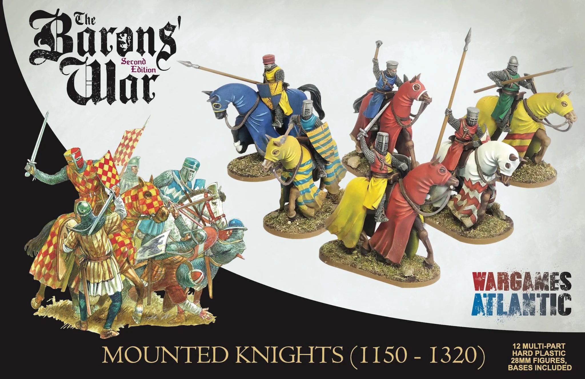 Mounted Knights (1150-1320) 28 mm Scale Model Plastic Figures