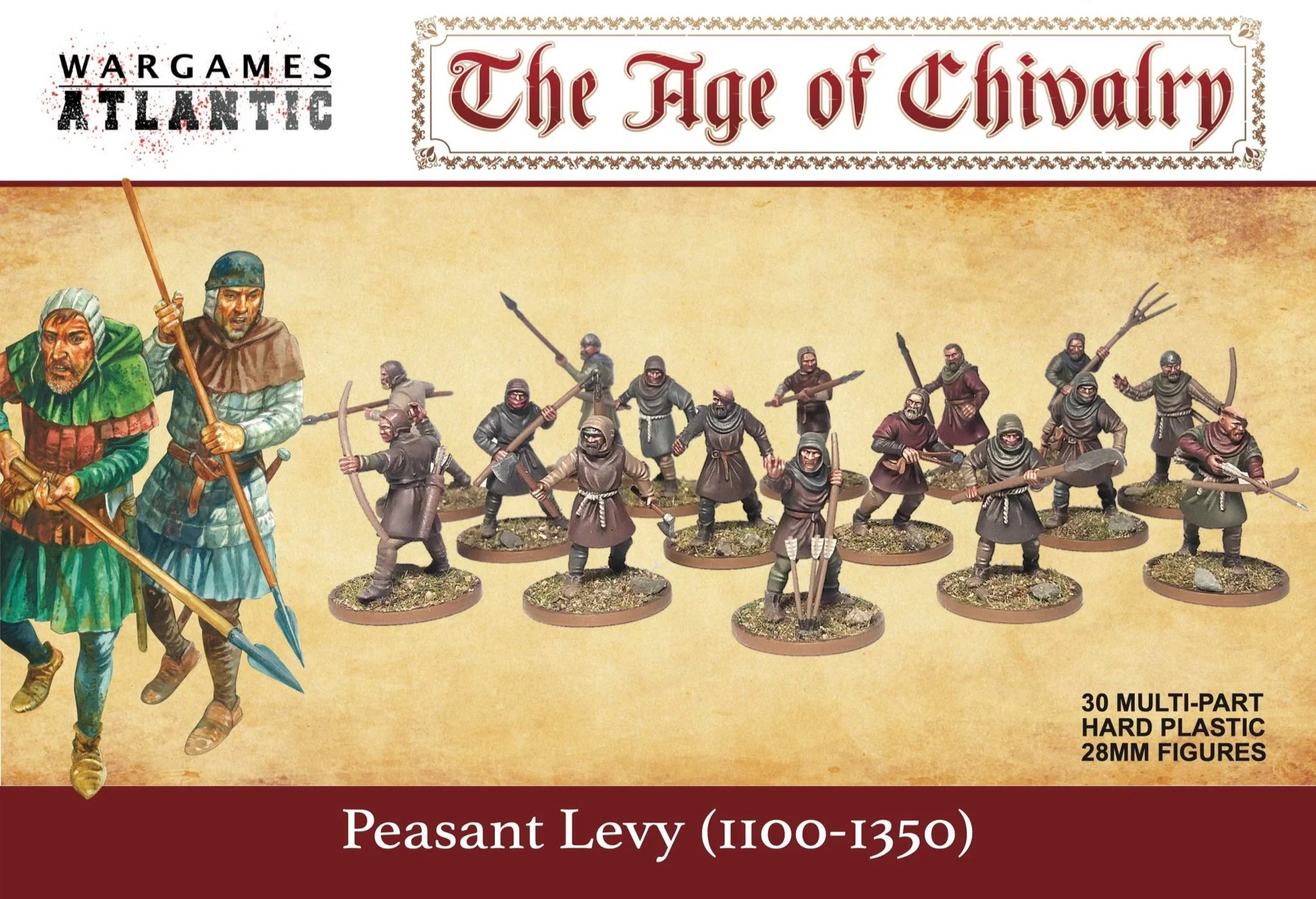 Peasants Levy (1100-1350) 28 mm Scale Model Plastic Figures