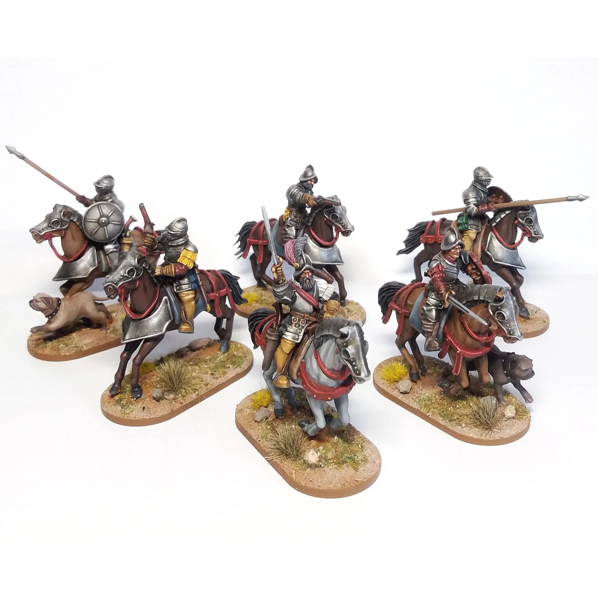 Renaissance Heavy Cavalry 28 mm Scale Model Plastic Figures Painted Example
