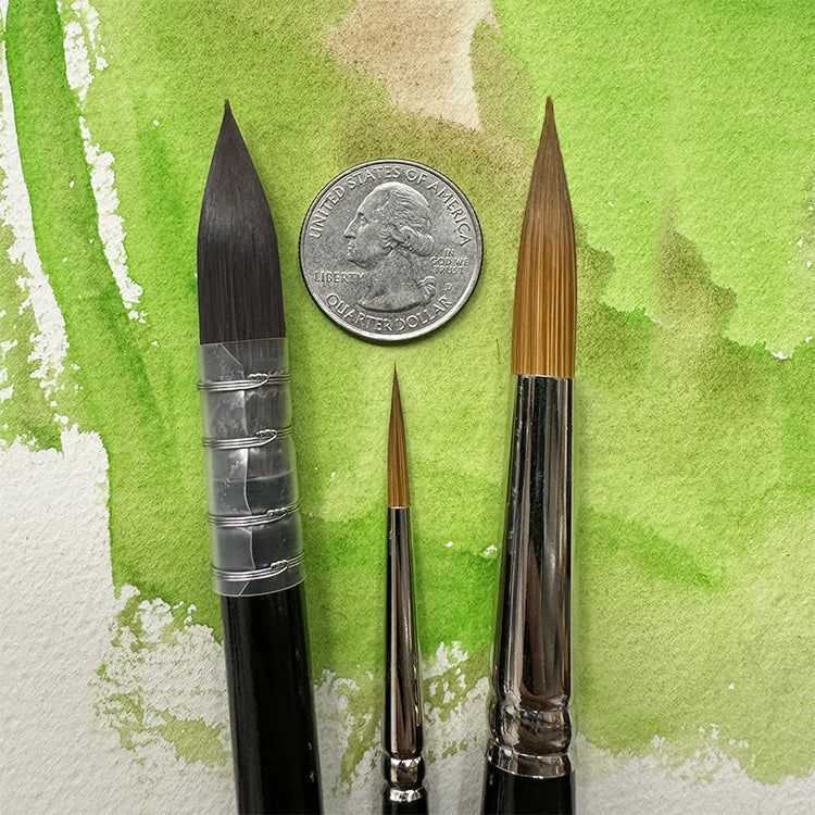 Trekell Nick Runge 3-piece watercolor brush set close up