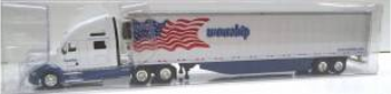 Kenworth T700 Sleeper Cab (White) W/ 53’ Dry Van Wanship Transportation Livery, 1:87 (HO) Scale Model
