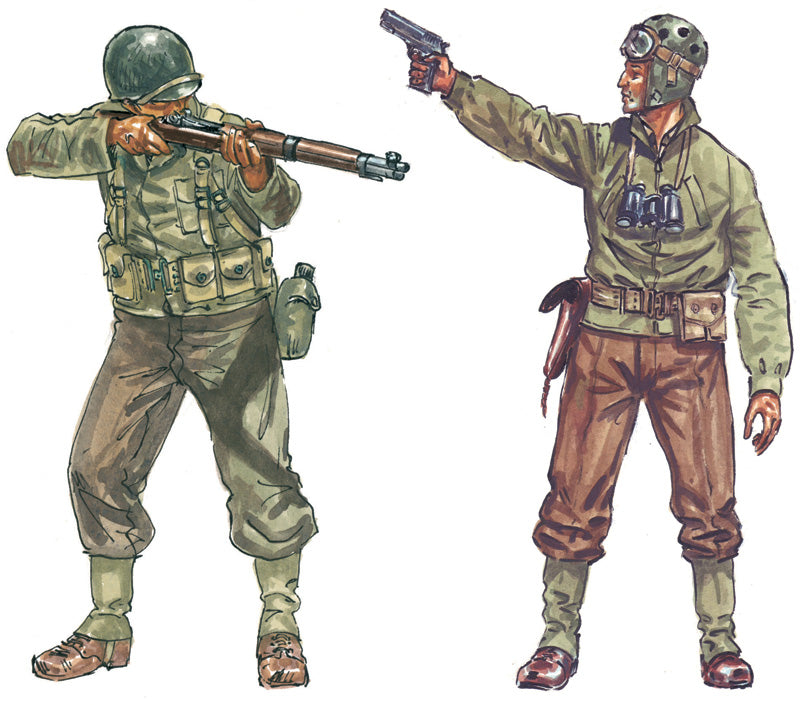 US Infantry WWII 1/72 Scale Plastic Figures Illustration