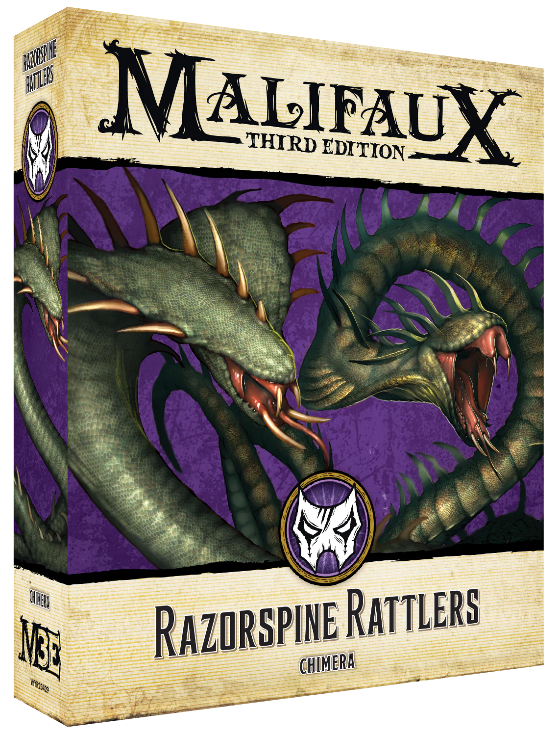 Malifaux (M3E) Neverborn Chimera “Razorspine Rattler”, 32 mm Scale Model Plastic Figures