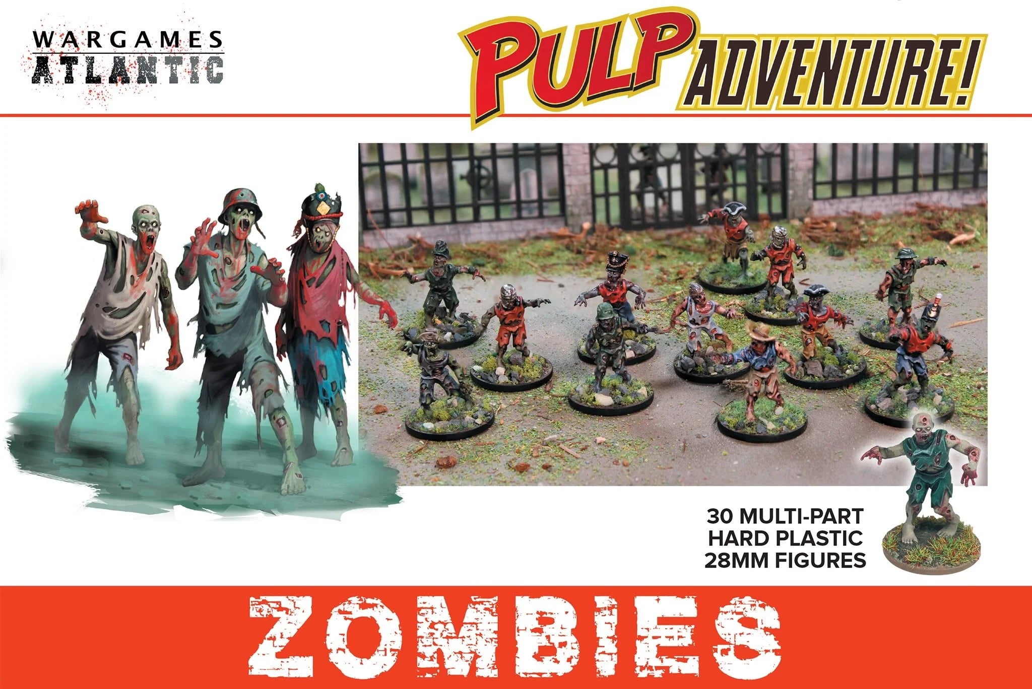 Zombies, 28 mm Scale Model Plastic Figures