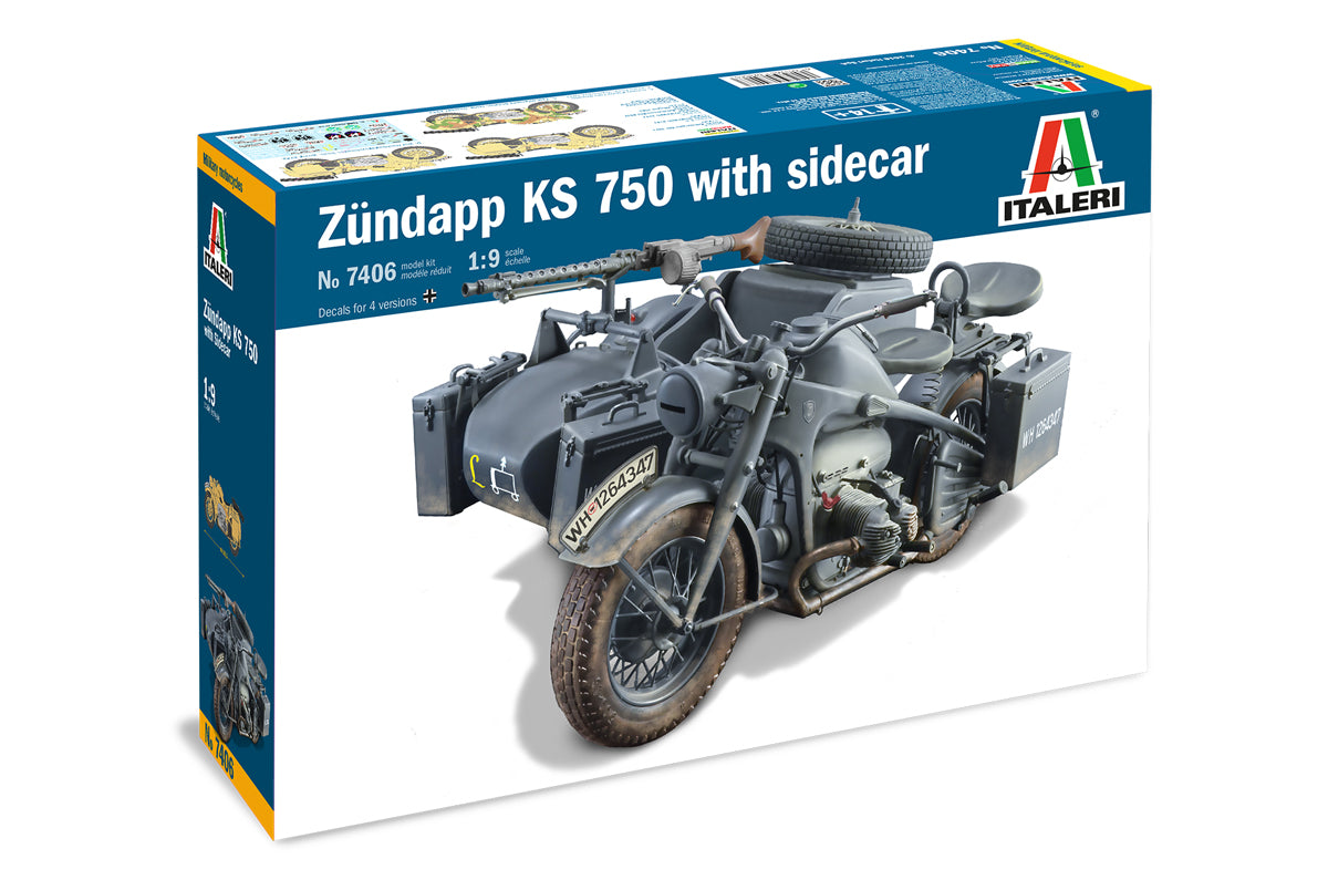 Zundapp KS 750 w/ Sidecar 1/9 Scale Plastic Model Kit