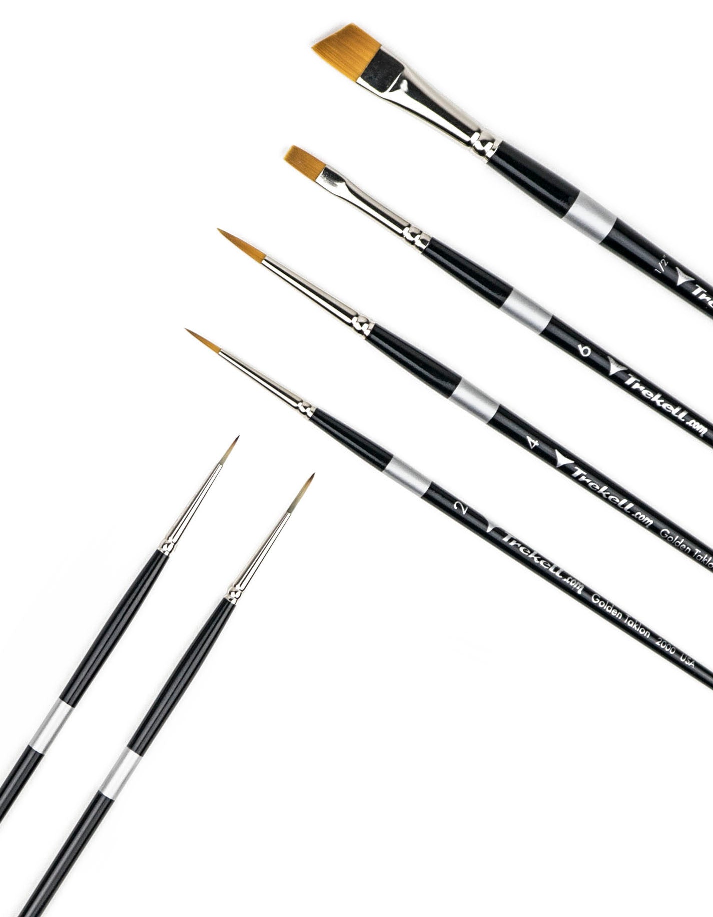 Trekell Acrylic Brush Set - Professional Artist Brushes Close Up