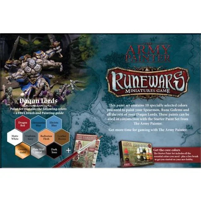 Runewars: Daqan Lords Paint Set Back of Box
