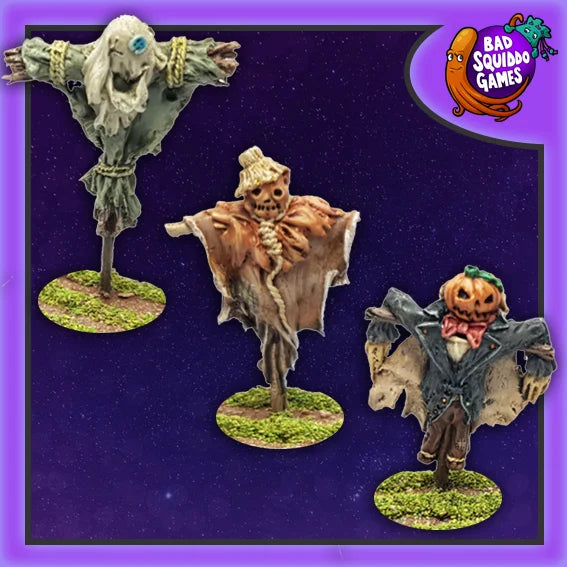 Bad Squiddo Scarecrows (3) 28mm For Tabletop And Dioramas