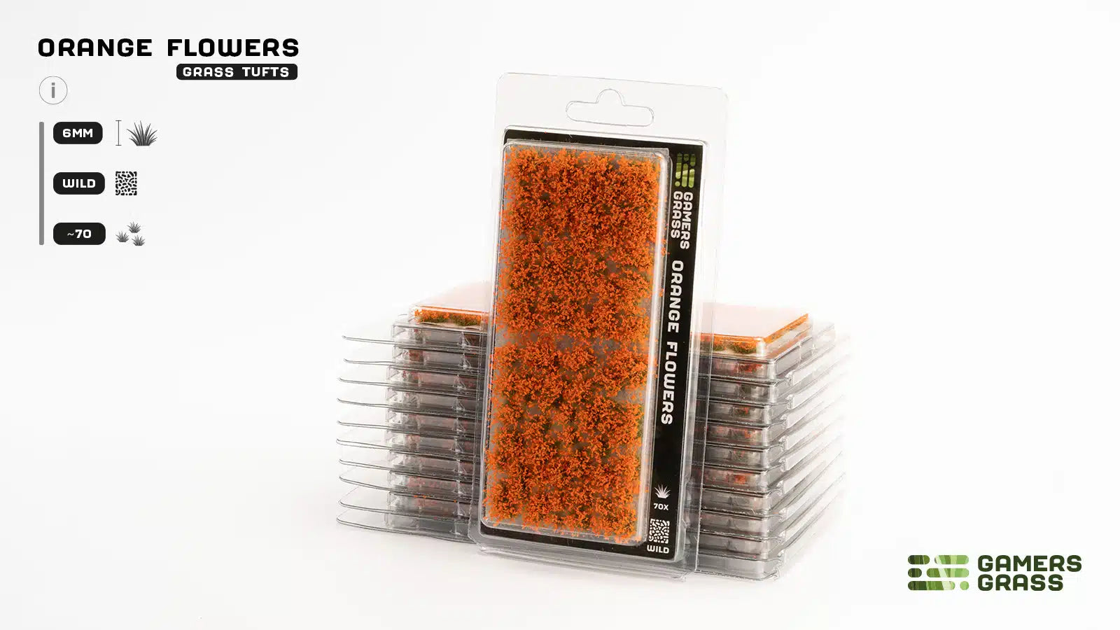 Orange Flowers 6mm Tuft Set Packaging