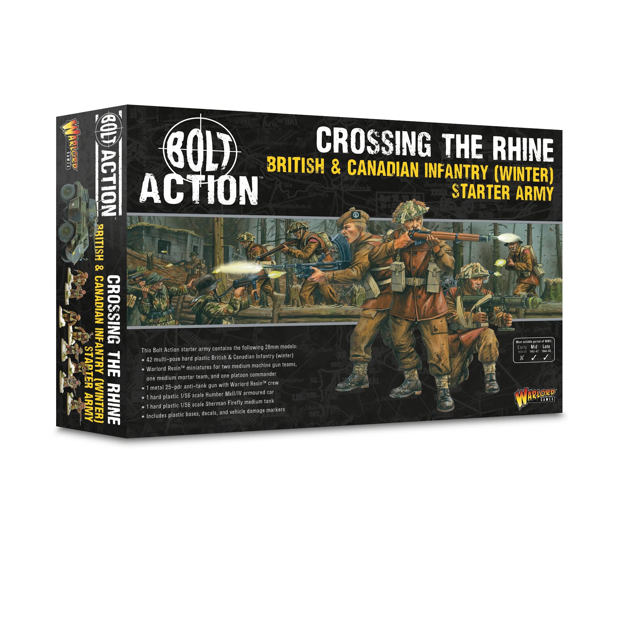 Warlord Games Crossing the Rhine Winter British & Canadian Starter Army Box Art
