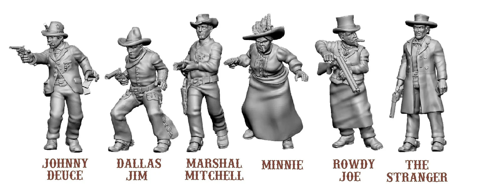 Knuckleduster 28mm Cowtown Characters metal miniatures – unpainted