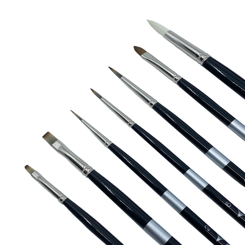 Eric Johnson 7-Piece Trekell Brush Set for Oil Painting Close Up