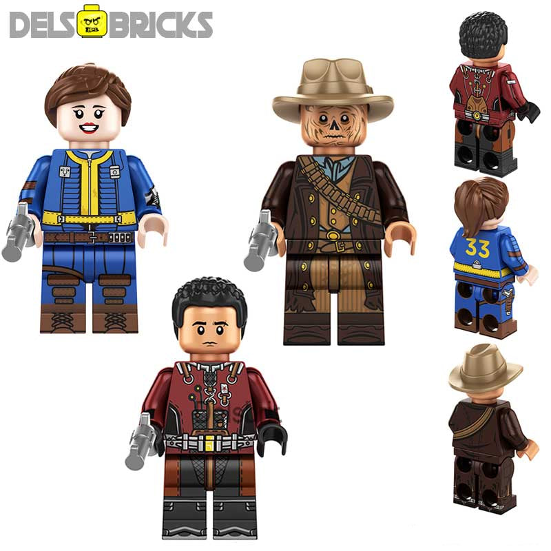 DelsBricks Lucy MacLean Maximus and Cooper Howard Fallout Lego compatible minifigures various views