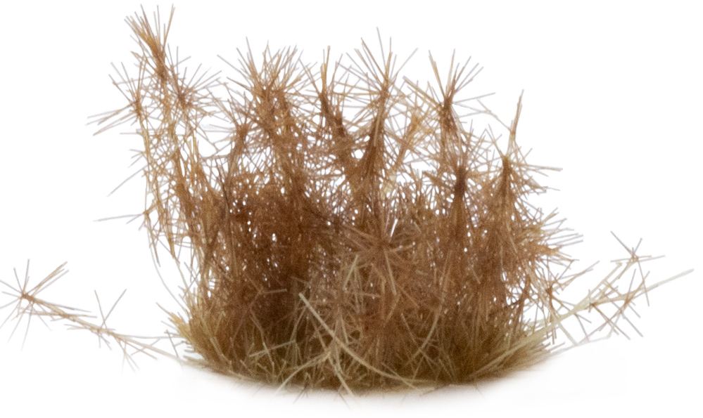 Detailed macro shot of a 12mm GamersGrass Spikey Brown tuft showing ramified branches.