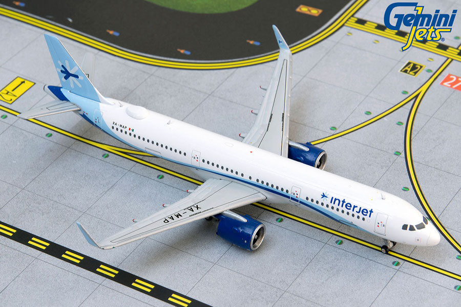 GeminiJets Interjet Airbus A321neo (XA-MAP) 1:400 diecast airplane model Interjet Mexico