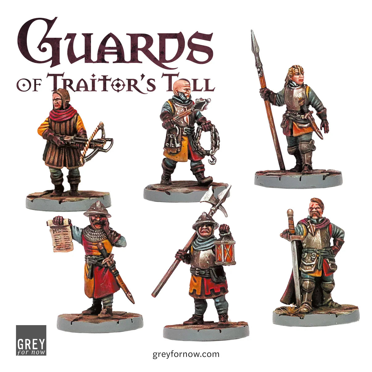 Guards of Traitor’s Toll 28mm City Guard miniatures for the tabletop game