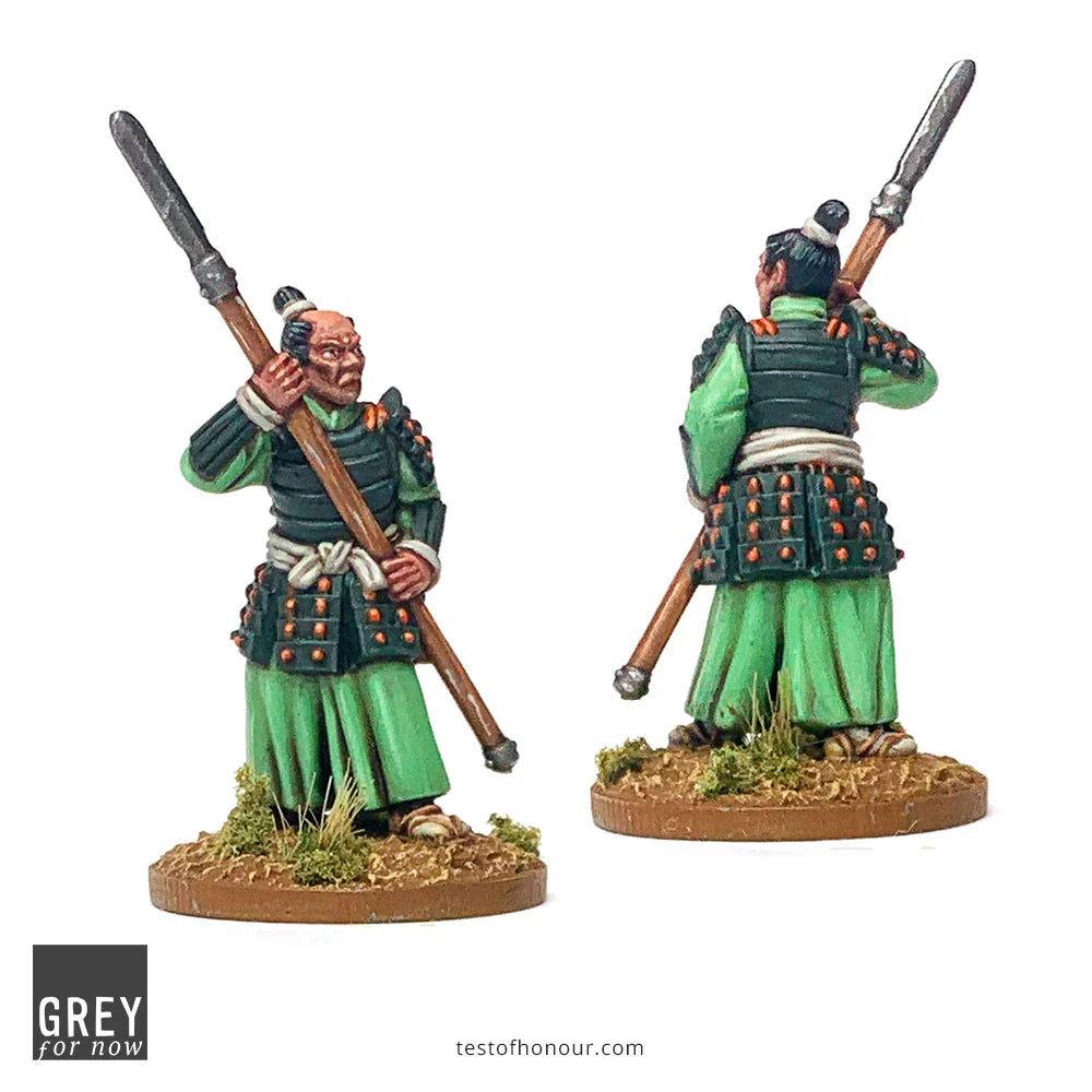 Front & Back view Grey For Now Games Test of Honour Clan Hojo Samurai 28mm miniature