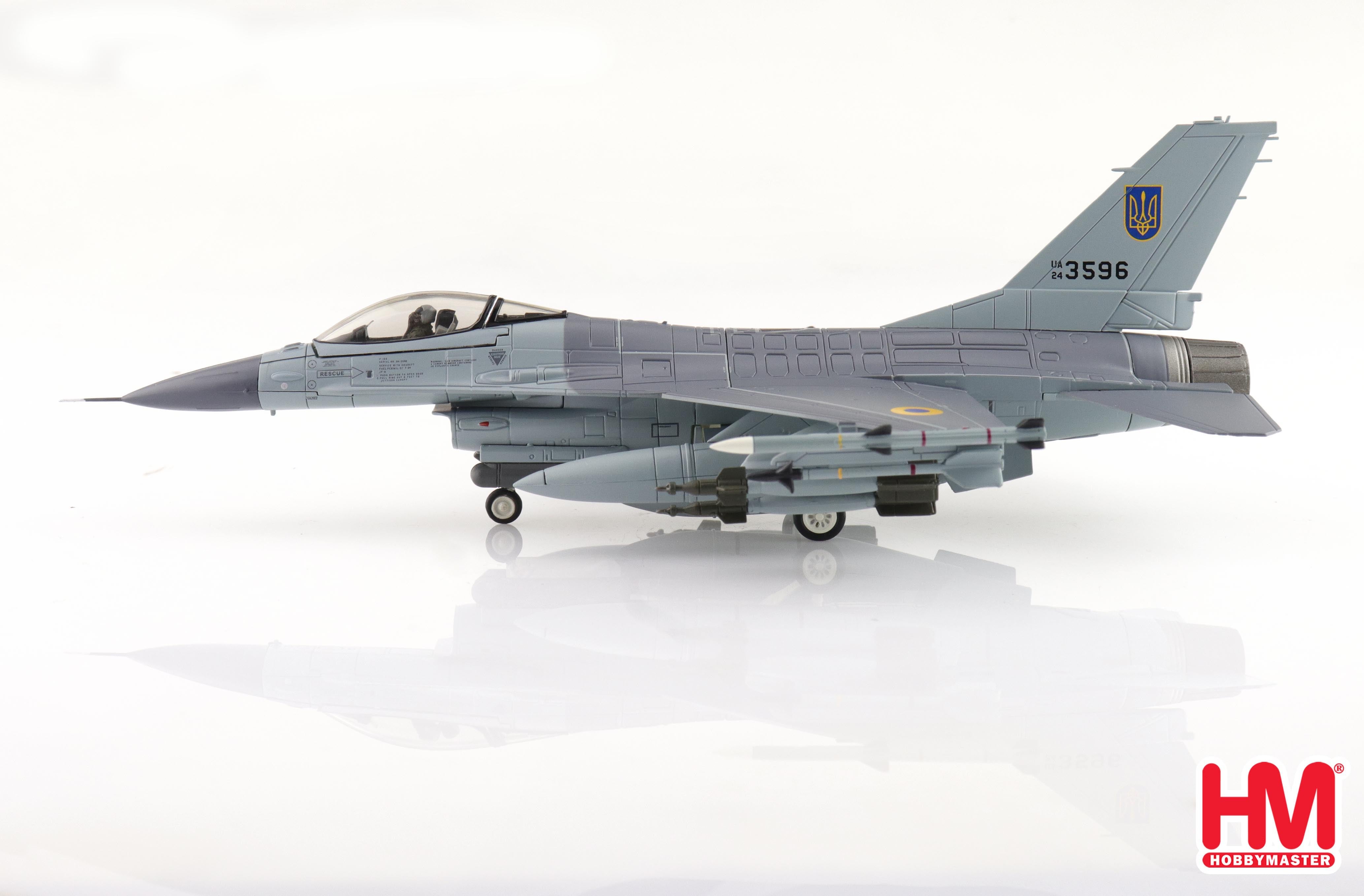 Left-Side View Hobby Master F-16AM UA24-3596 1:72 Scale Diecast Model