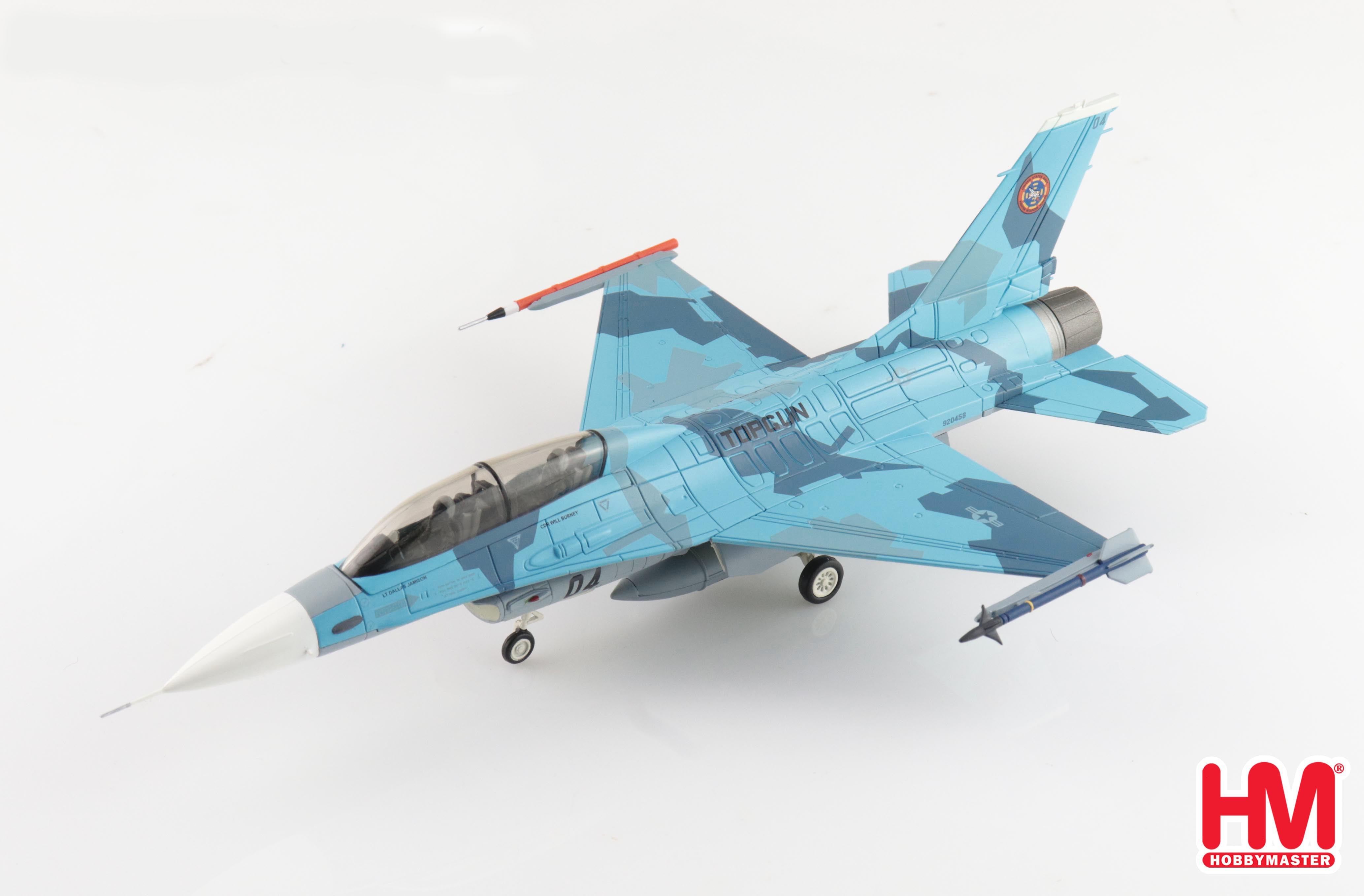 Left Front View Hobby Master F-16B Black 04 1:72 Scale Diecast Aircraft