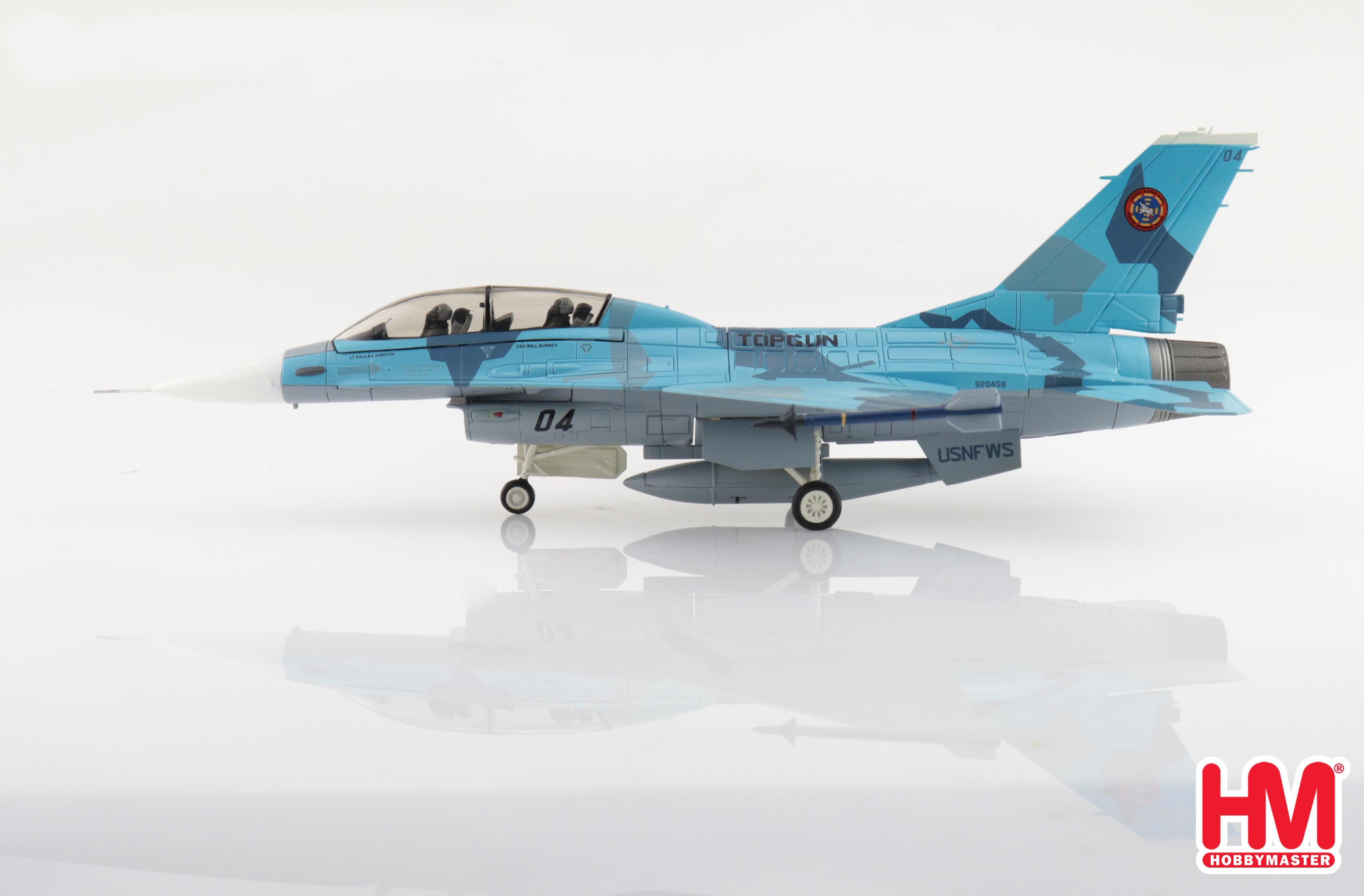 Left Side View Hobby Master F-16B Black 04 1:72 Scale Diecast Model