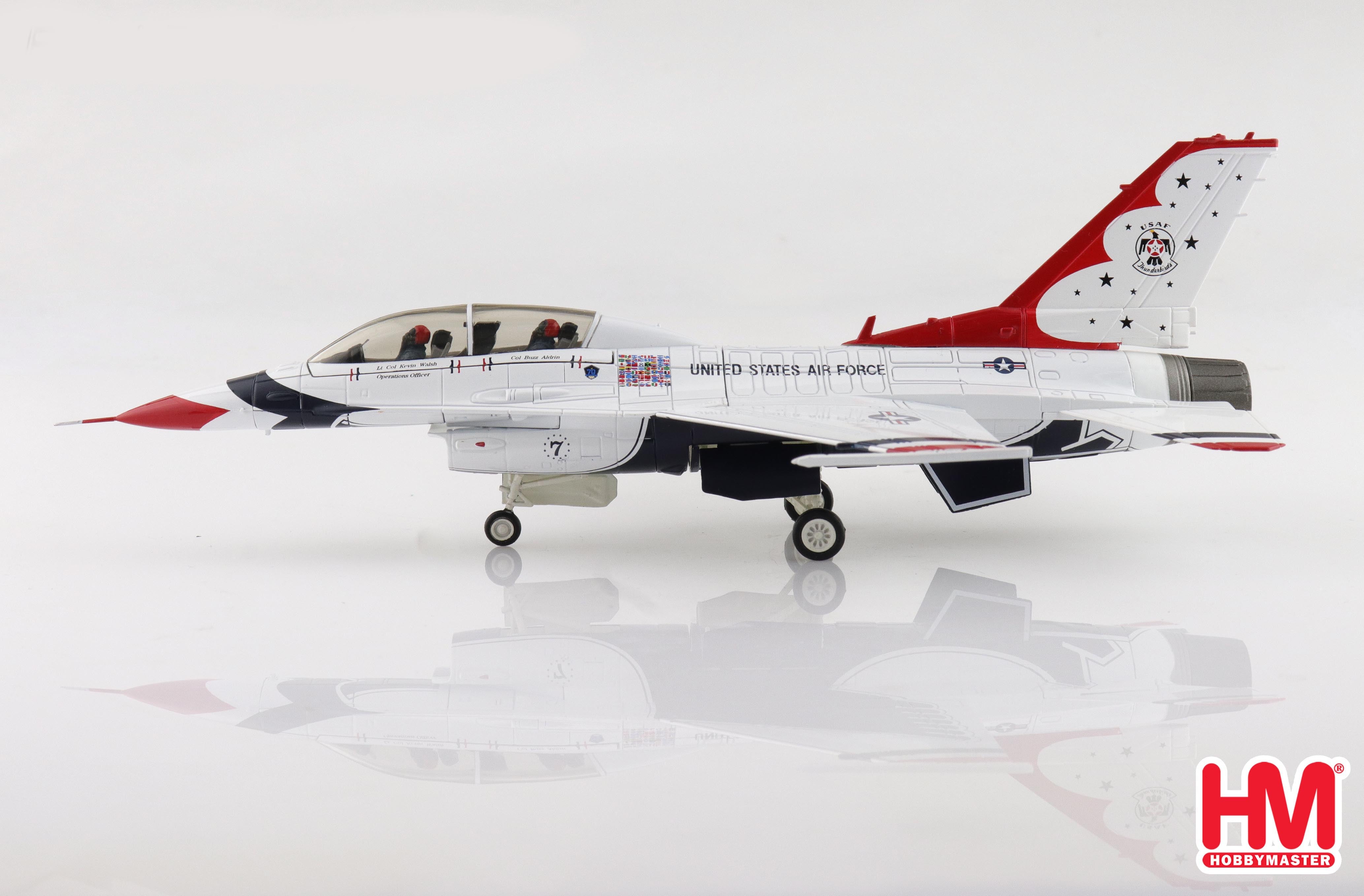 Left Side View Hobby Master F-16D Thunderbirds 1:72 Scale Diecast Model