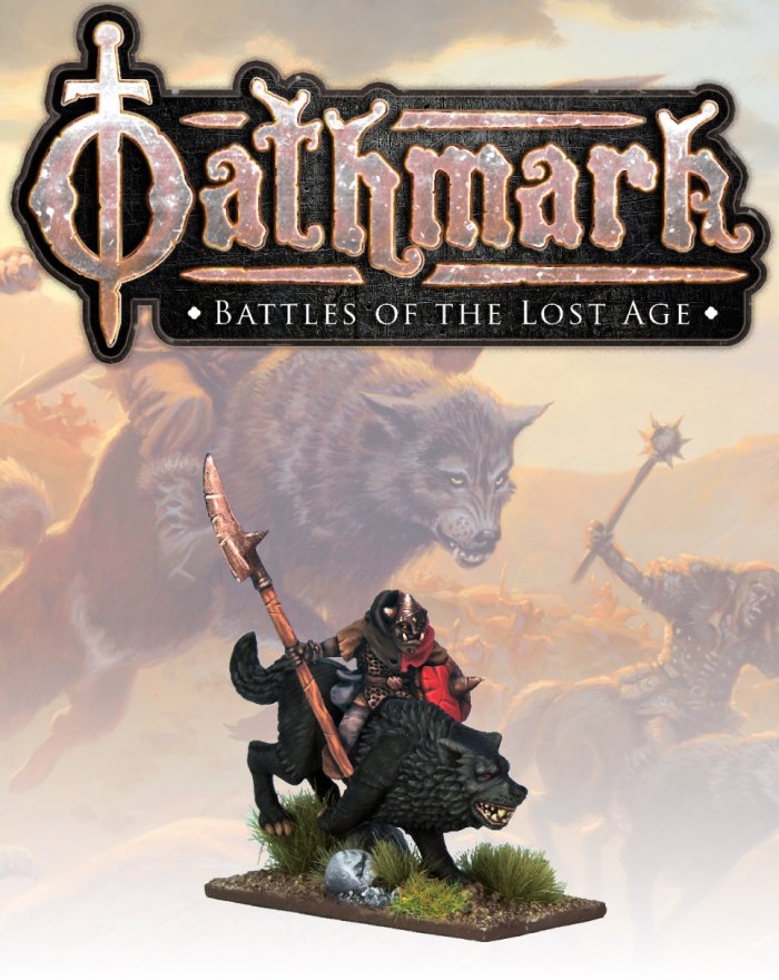 Oathmark Goblin Wolf Rider Champion 2, 28 mm Scale Metal Figures
