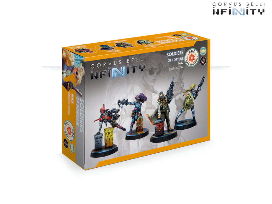 Infinity NA2 Soldiers Of Fortune Miniature Game Figures Box