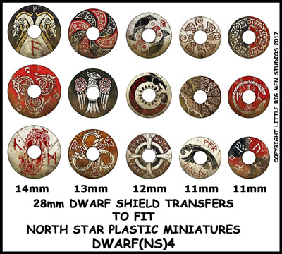 Little Big Men Studios Oathmark Dwarf Shield Transfers #4 for 28mm miniatures