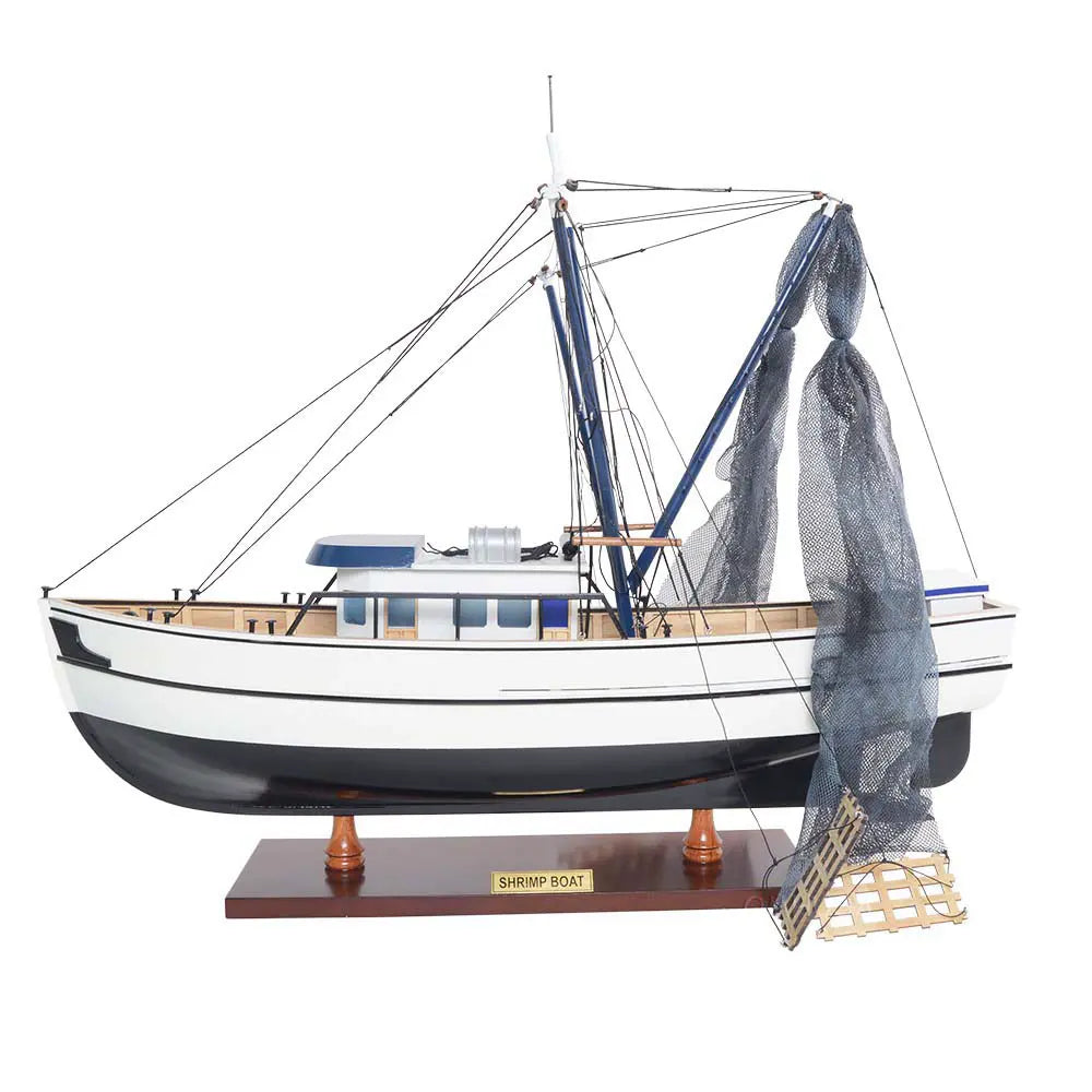 Old Modern Handicrafts Shrimp Boat wooden model port side view