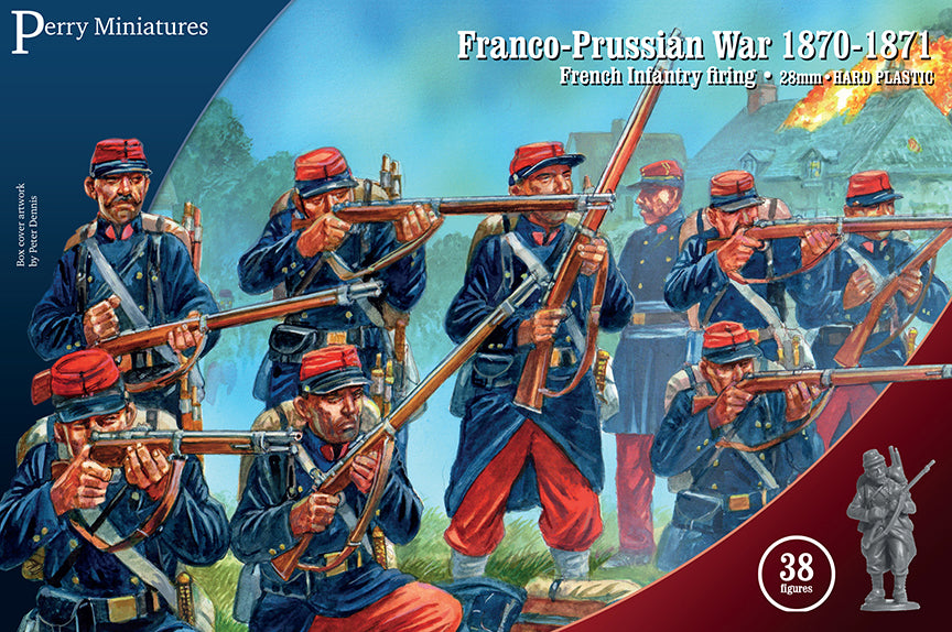 Perry Miniatures Franco-Prussian War 1870 – 1871 French Infantry Firing, 28 mm Scale Model Plastic Figures