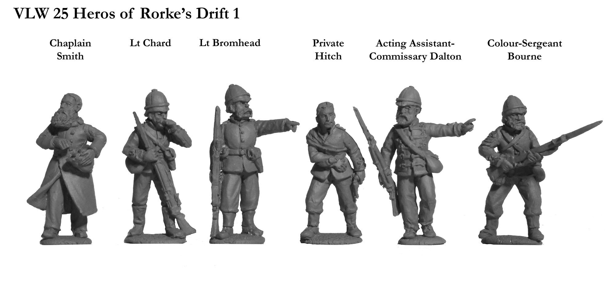 Unpainted Perry Miniatures Zulu War Rorke’s Drift Heroes 1 28mm metal miniatures
