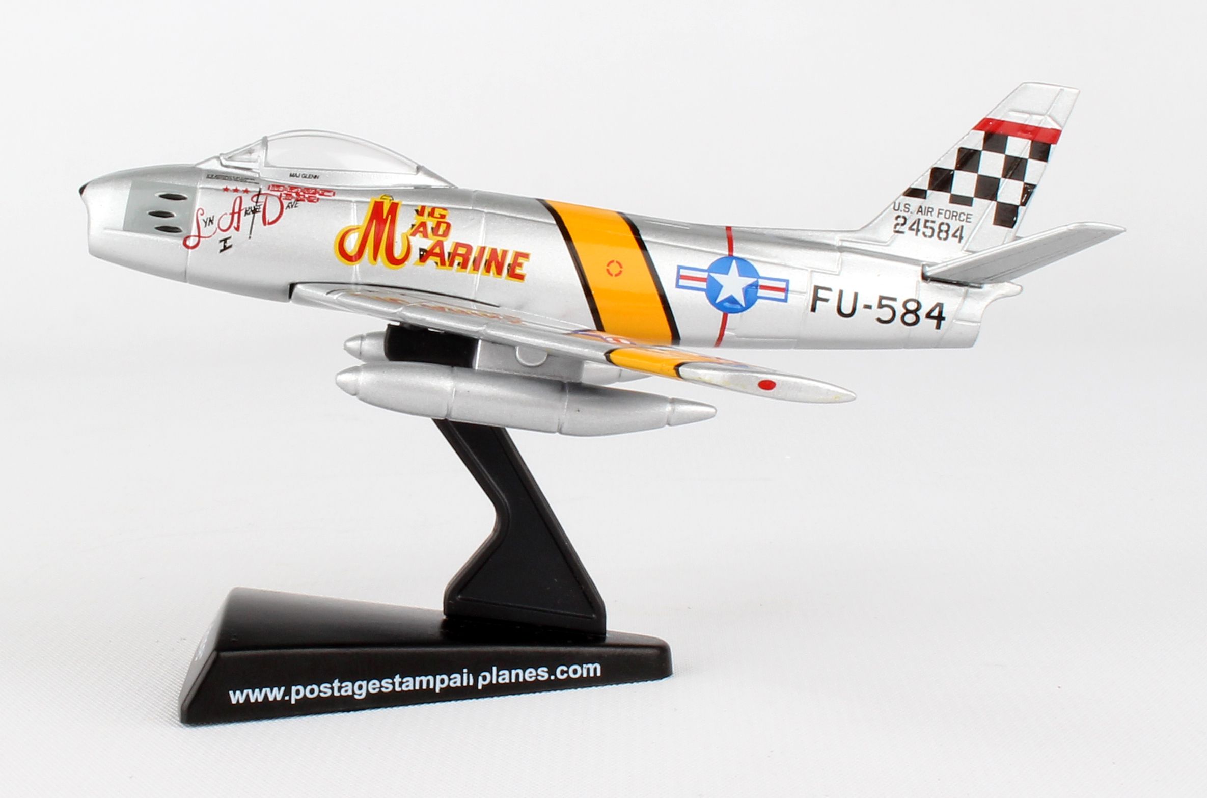 North American F-86 Sabre “Mig Mad Marine” 51st Fighter Wing USAF 1/110 Scale Model Left Side View