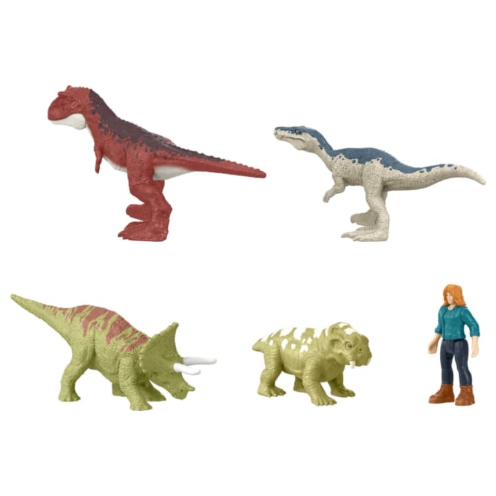 Jurassic World Dominion Carnotaurus Clash Pack Mini Action Figures Contents 