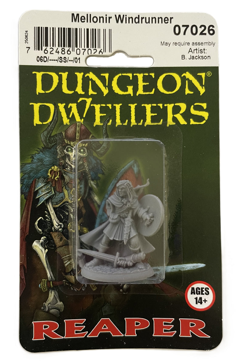 Reaper Miniatures Mellonir Windrunner Elf Warrior 28Mm Scale Miniature Blister Packaging