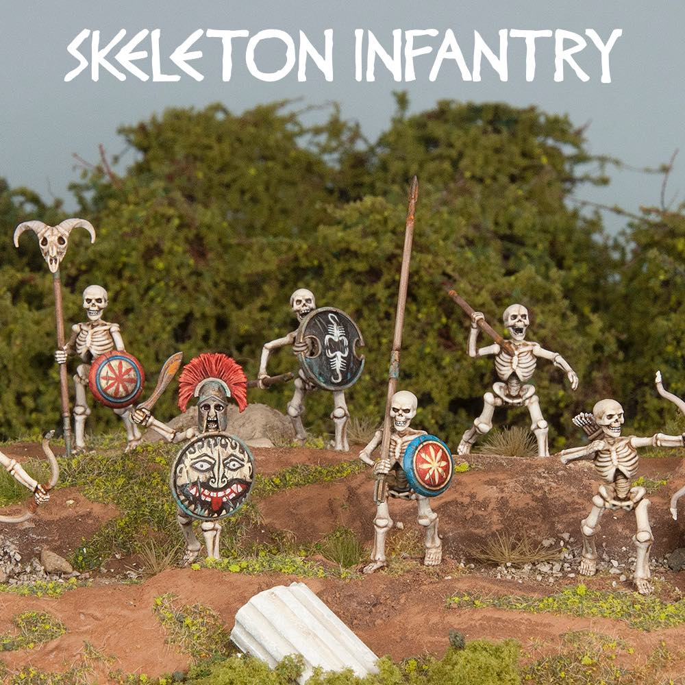 Skeleton Warriors, 28 mm Scale Model Plastic Figures Painted Example