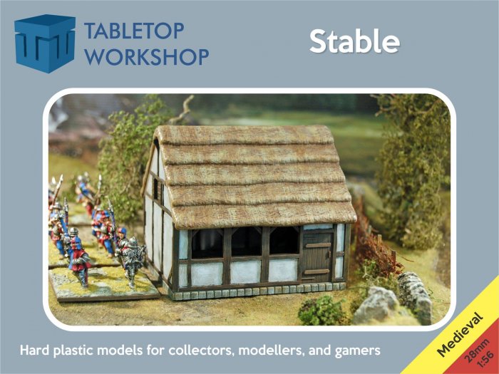 Tabletop Workshop Stable (Medieval Collection) 28 mm scale terrain building