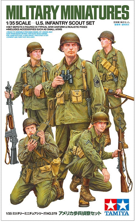 Tamiya 35379 1/35 scale US Infantry Scout Set box art featuring 5 soldiers