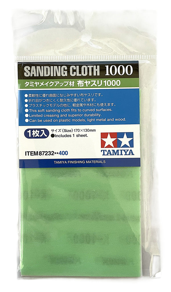 Tamiya Sanding Cloth #1000 Grit (Light Green) – 1 Sheet